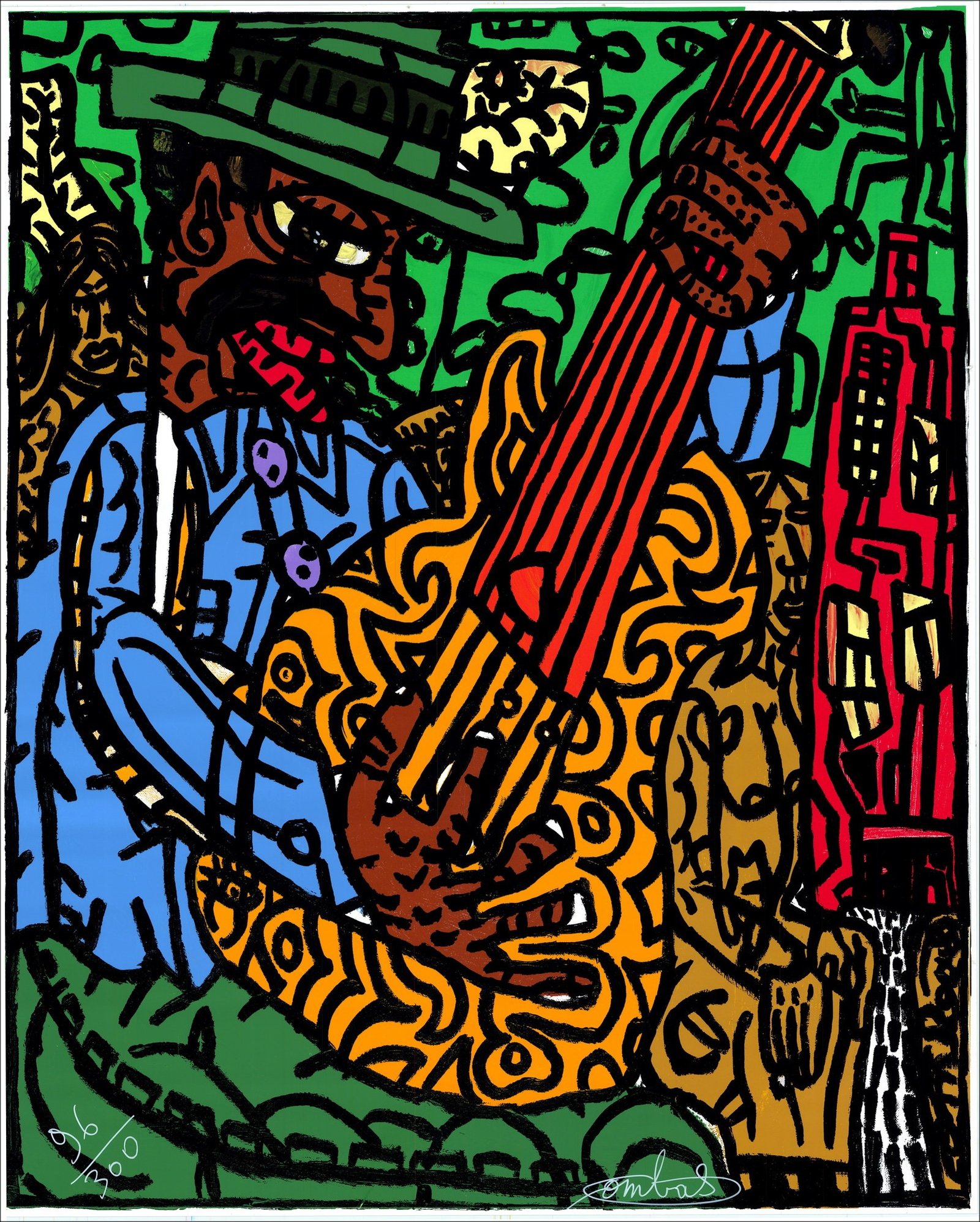 Warren Levy art - Robert Combas : Série « Les Musiciens »